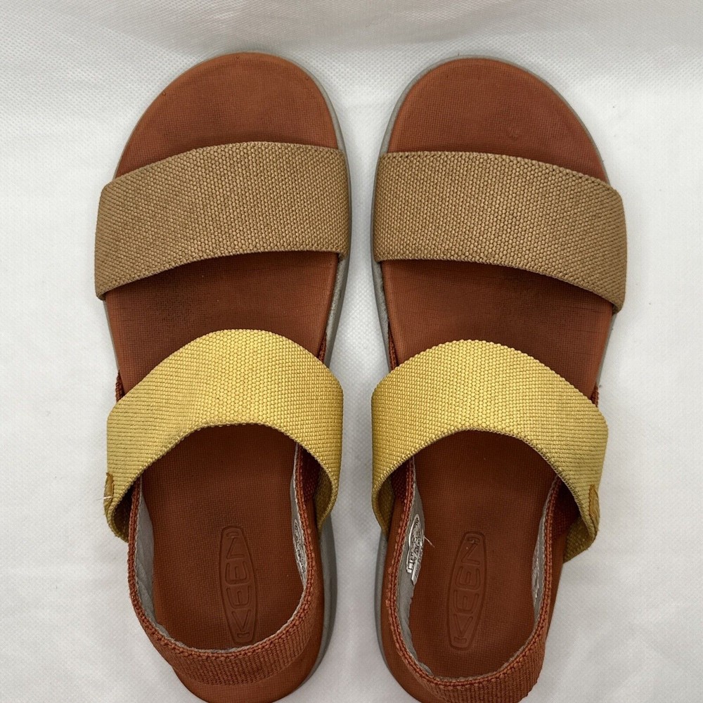 Keen Womens Elle Backstrap Sandals Size 7.5 Orange Yellow Platform Open Toe